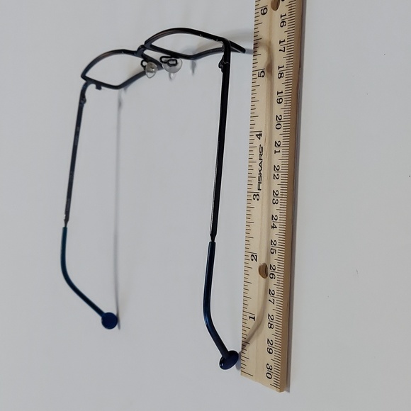 Titanium Rectangular Blue Frame l.a. Eyeworks Unisex Eyeglasses - Picture 8 of 10